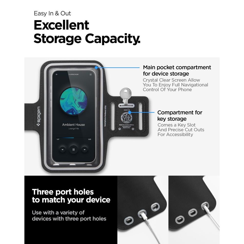 BRACELET SPORTIF SPIGEN A703 DYNAMIC SHIELD NOIR