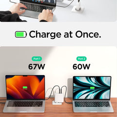 SPIGEN ARCSTATION PRO GAN-1402 CHARGEUR RÉSEAU 2 PORTS 140W BLANC