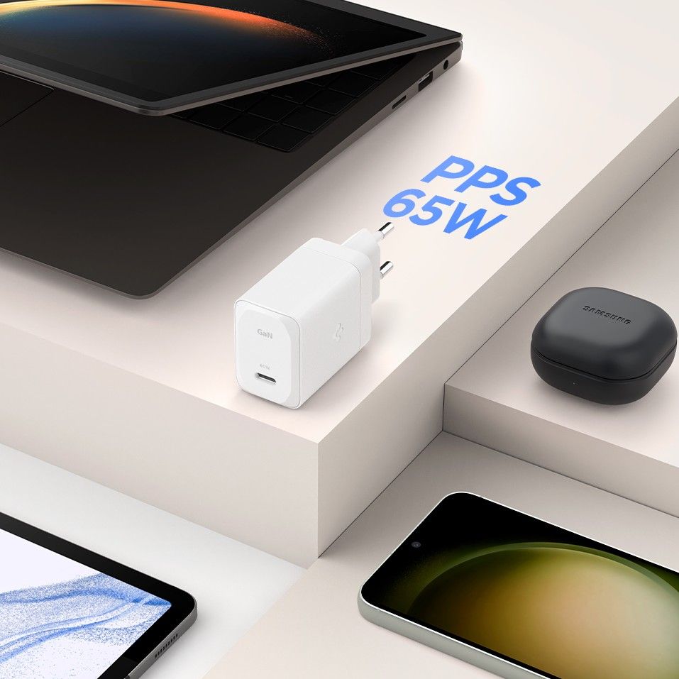 SPIGEN ARCSTATION PRO GAN-651 CHARGEUR RÉSEAU 1 PORT 65W + CÂBLE TYPE-C NOIR