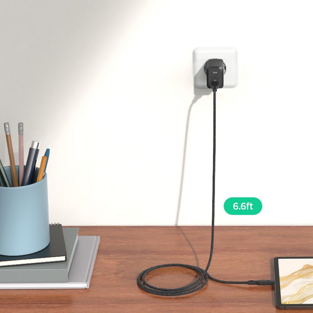 SPIGEN ARCSTATION PRO GAN-651 CHARGEUR RÉSEAU 1 PORT 65W + CÂBLE TYPE-C NOIR