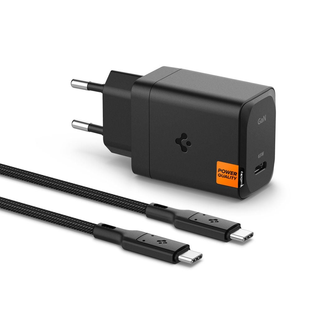 SPIGEN ARCSTATION PRO GAN-651 CHARGEUR RÉSEAU 1 PORT 65W + CÂBLE TYPE-C NOIR