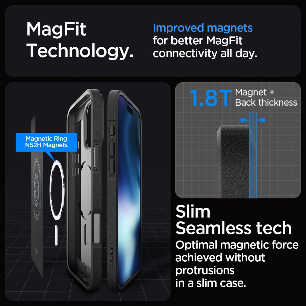 COQUE SPIGEN CORE ARMOR MAG MAGSAFE IPHONE 16 PRO NOIR MAT