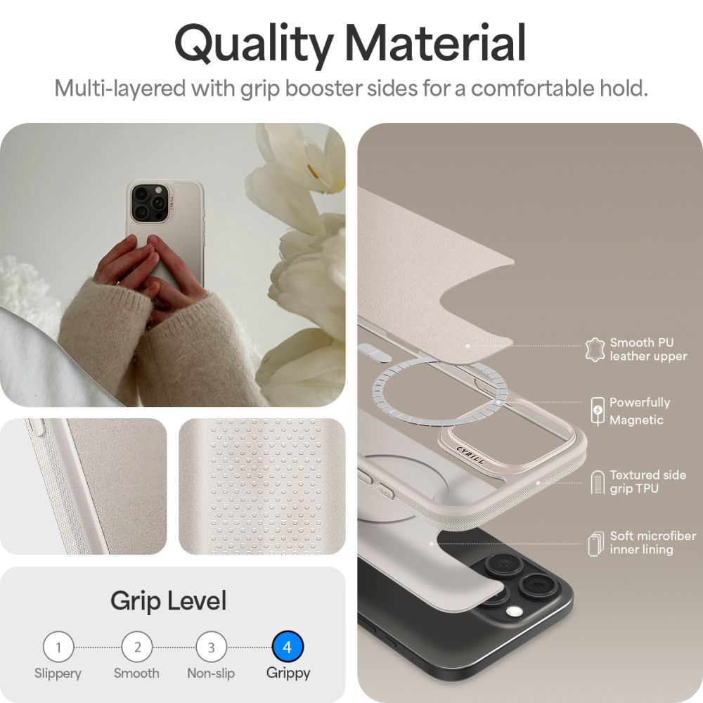 COQUE SPIGEN CYRILL KAJUK CLASSIC CHARM MAG MAGSAFE IPHONE 16 PRO MAX CRÈME
