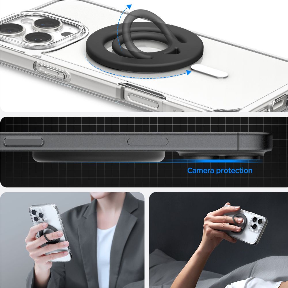 SPIGEN DUAL POP MAG MAGSAFE BAGUE DE TÉLÉPHONE NOIRE