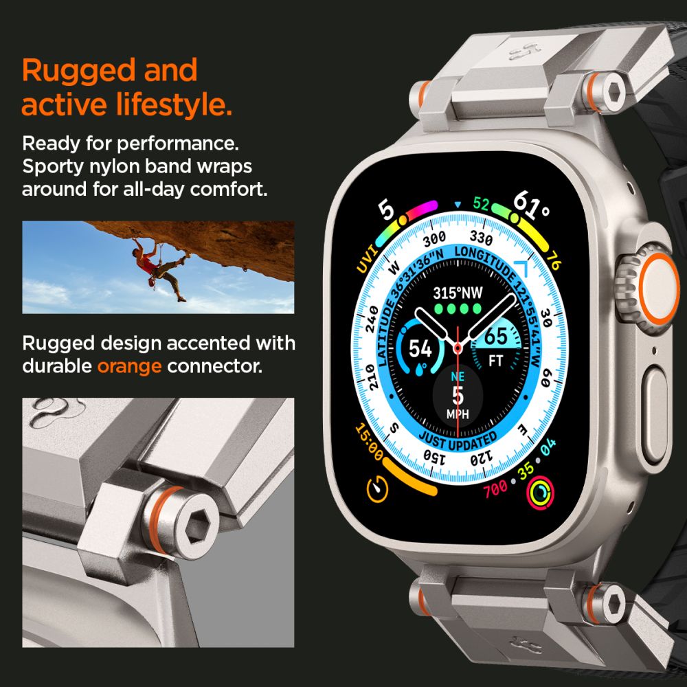BRACELET SPIGEN DURAPRO ARMOR APPLE WATCH 6 / 7 / 8 / 9 / 10 / SE / ULTRA 1 / 2 (44 / 45 / 46 / 49 MM) NOIR