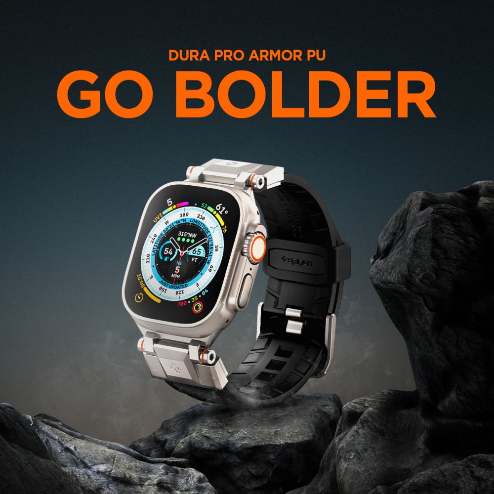 BRACELET SPIGEN DURAPRO ARMOR PU POUR APPLE WATCH 6 / 7 / 8 / 9 / 10 / SE / ULTRA 1 / 2 (44 / 45 / 46 / 49 MM) NOIR