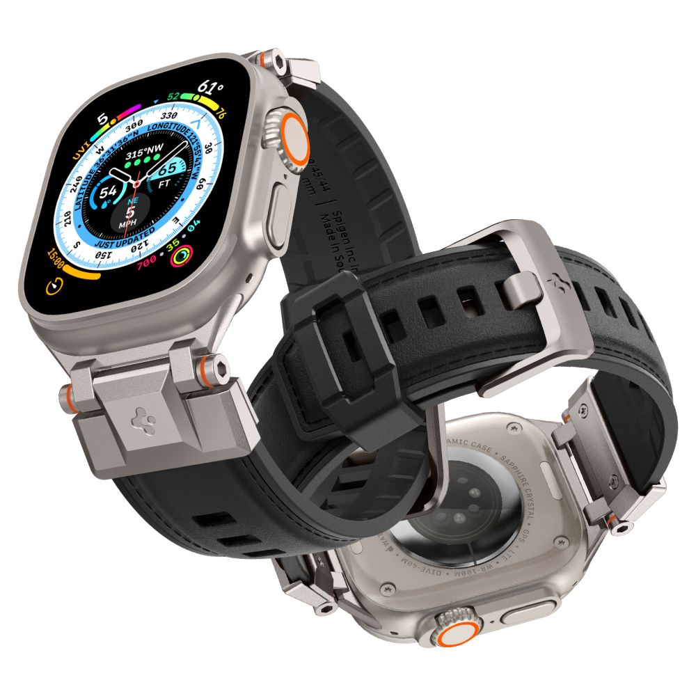 BRACELET SPIGEN DURAPRO ARMOR PU POUR APPLE WATCH 6 / 7 / 8 / 9 / 10 / SE / ULTRA 1 / 2 (44 / 45 / 46 / 49 MM) NOIR