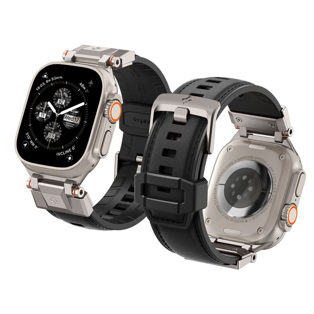 BRACELET SPIGEN DURAPRO ARMOR PU POUR APPLE WATCH 6 / 7 / 8 / 9 / 10 / SE / ULTRA 1 / 2 (44 / 45 / 46 / 49 MM) NOIR