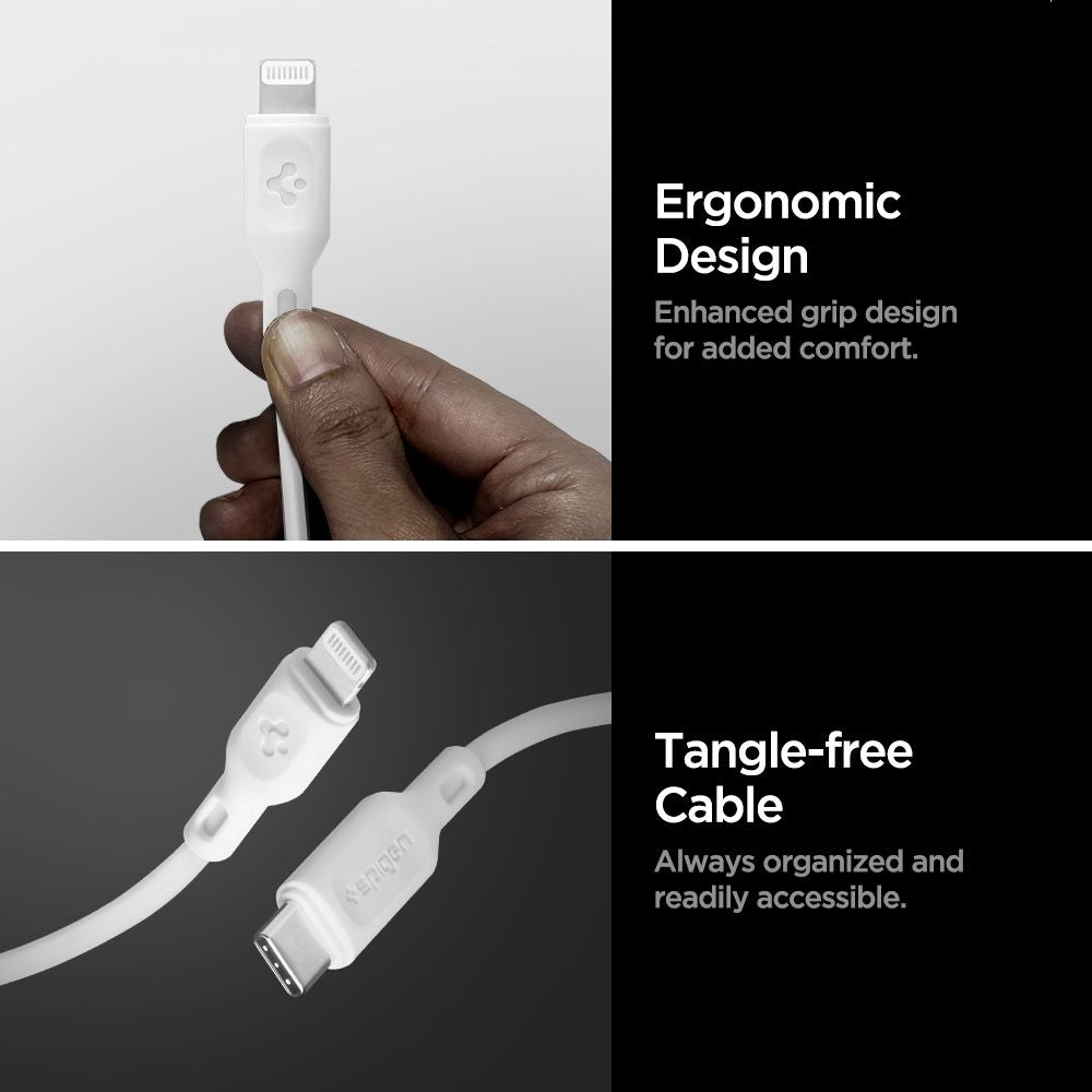 SPIGEN DURASYNC MFI CÂBLE LIGHTING 2-PACK 100CM BLANC