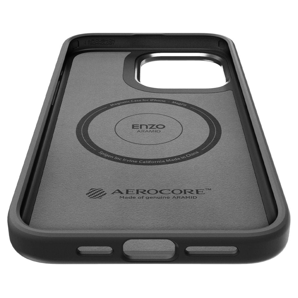 COQUE SPIGEN ENZO ARAMID MAG MAGSAFE IPHONE 15 PRO MAX NOIR MAT