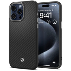 COQUE SPIGEN ENZO ARAMID MAG MAGSAFE IPHONE 15 PRO MAX NOIR MAT