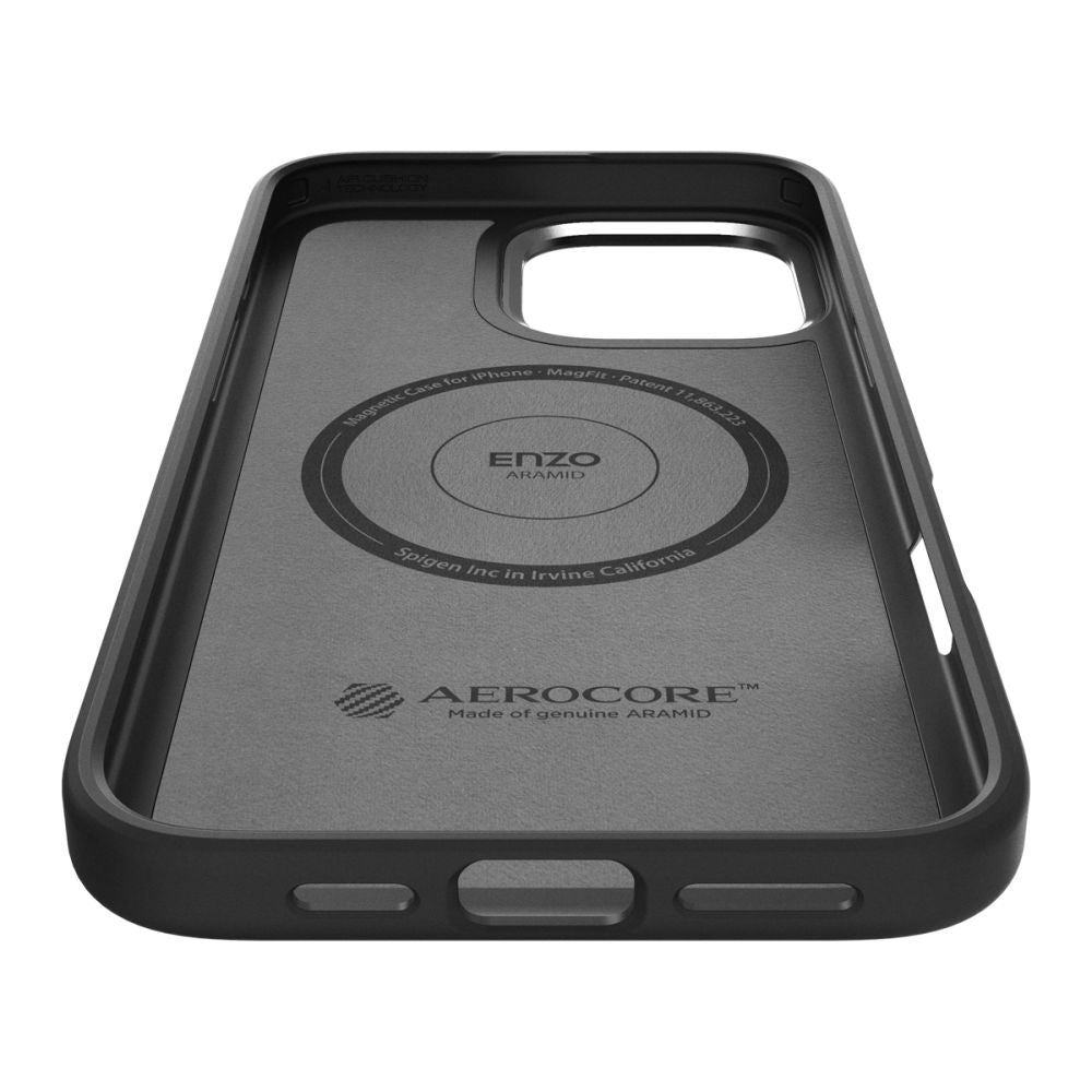 COQUE SPIGEN ENZO ARAMID MAG MAGSAFE IPHONE 16 PRO NOIR/ARGENT