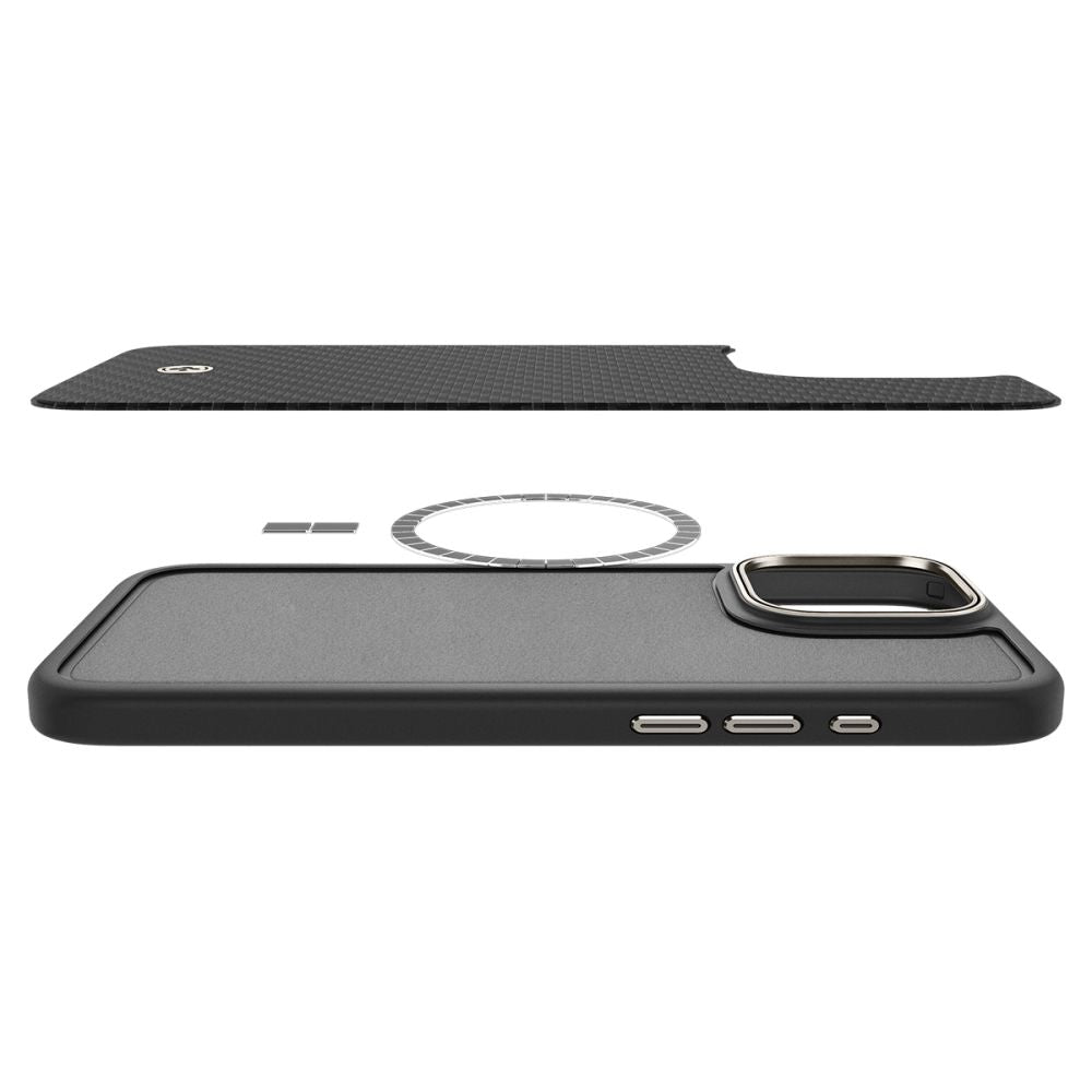 COUVERCLE SPIGEN ENZO ARAMID MAG MAGSAFE IPHONE 16 PRO MAX NOIR/NATUREL