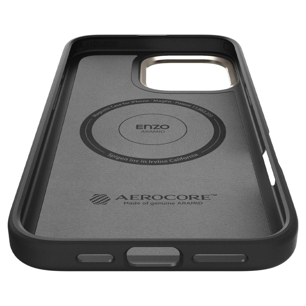 COUVERCLE SPIGEN ENZO ARAMID MAG MAGSAFE IPHONE 16 PRO MAX NOIR/NATUREL
