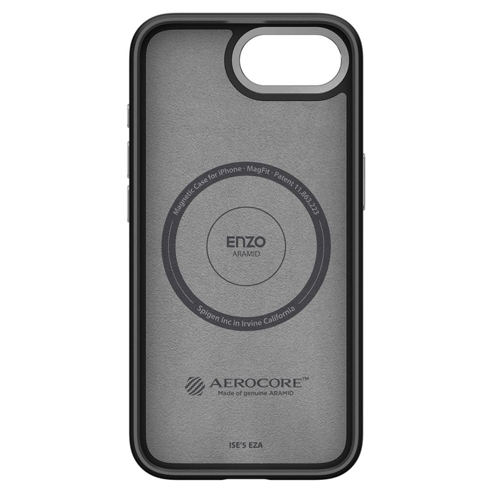 COUVERCLE SPIGEN ENZO ARAMID MAG MAGSAFE IPHONE 16E NOIR MAT