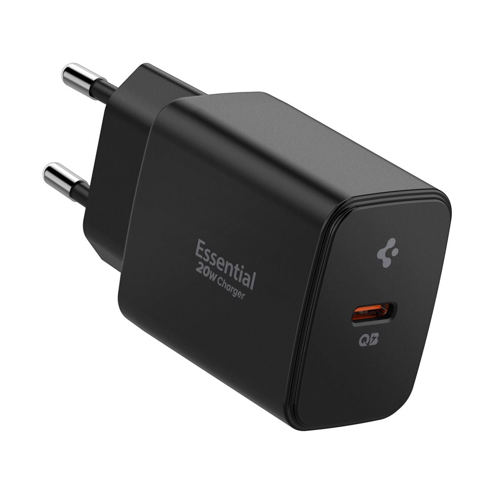 SPIGEN ESSENTIAL EE201EU CHARGEUR RÉSEAU 1 PORT 20W NOIR