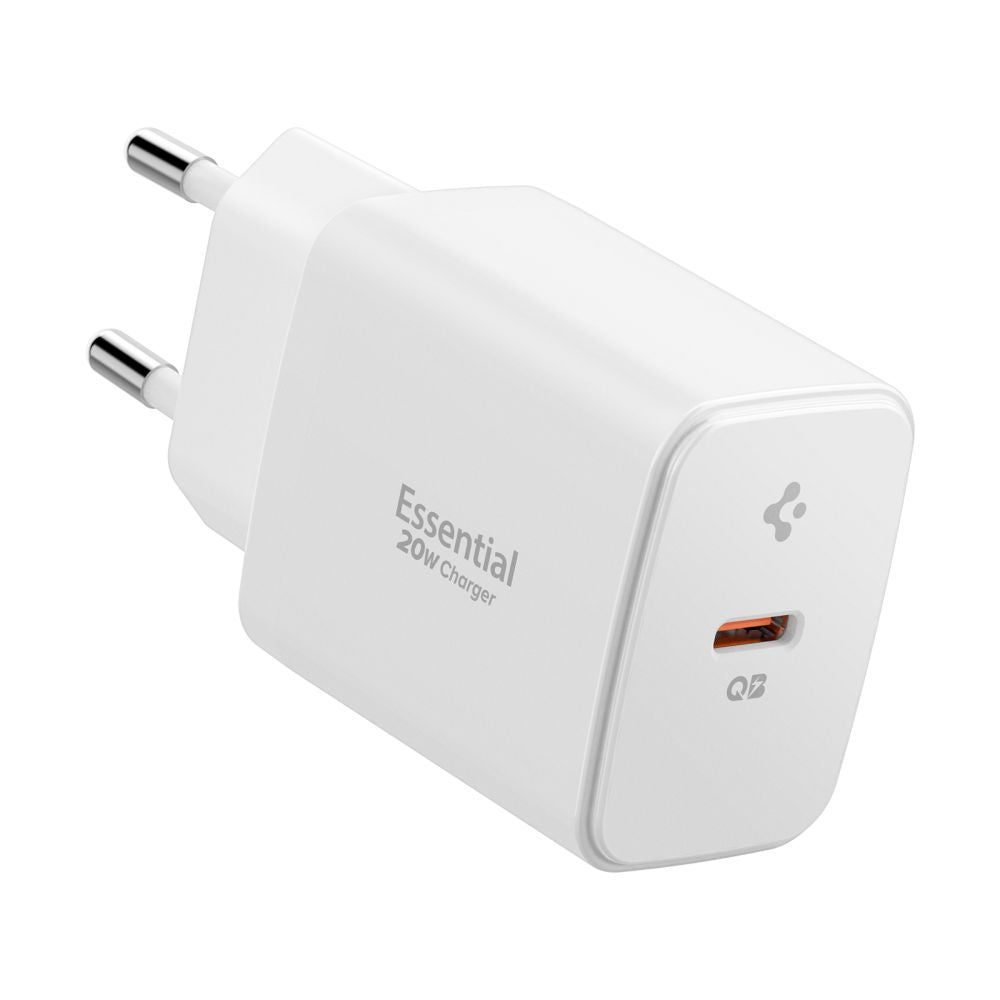 SPIGEN ESSENTIAL EE201EU CHARGEUR RÉSEAU 1 PORT 20W BLANC