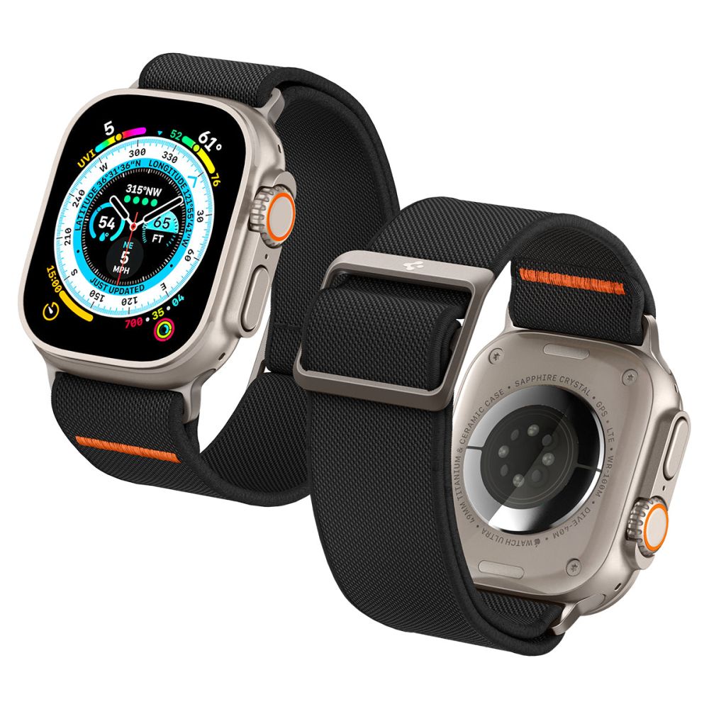 BRACELET SPIGEN FIT LITE ULTRA POUR APPLE WATCH 6 / 7 / 8 / 9 / 10 / SE / ULTRA 1 / 2 (44 / 45 / 46 / 49 MM) NOIR