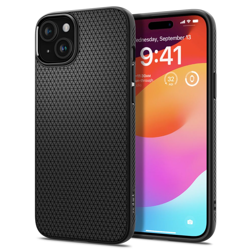 COQUE SPIGEN LIQUID AIR IPHONE 15 PLUS NOIR MAT