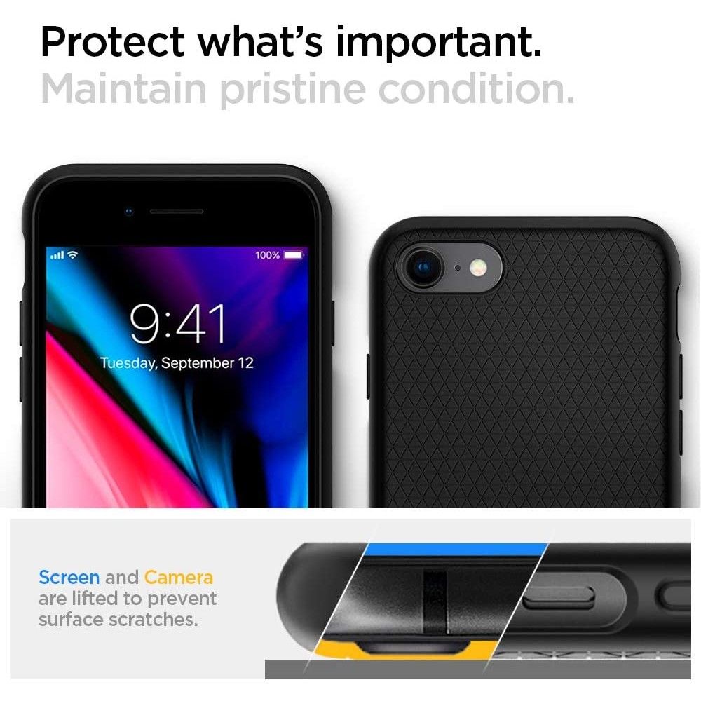 COQUE SPIGEN LIQUID AIR IPHONE 7/8/SE 2020 / SE 2022 NOIRE