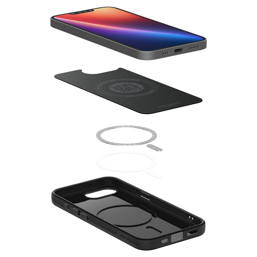 COQUE SPIGEN LIQUID AIR MAG MAGSAFE IPHONE 16E NOIR MAT