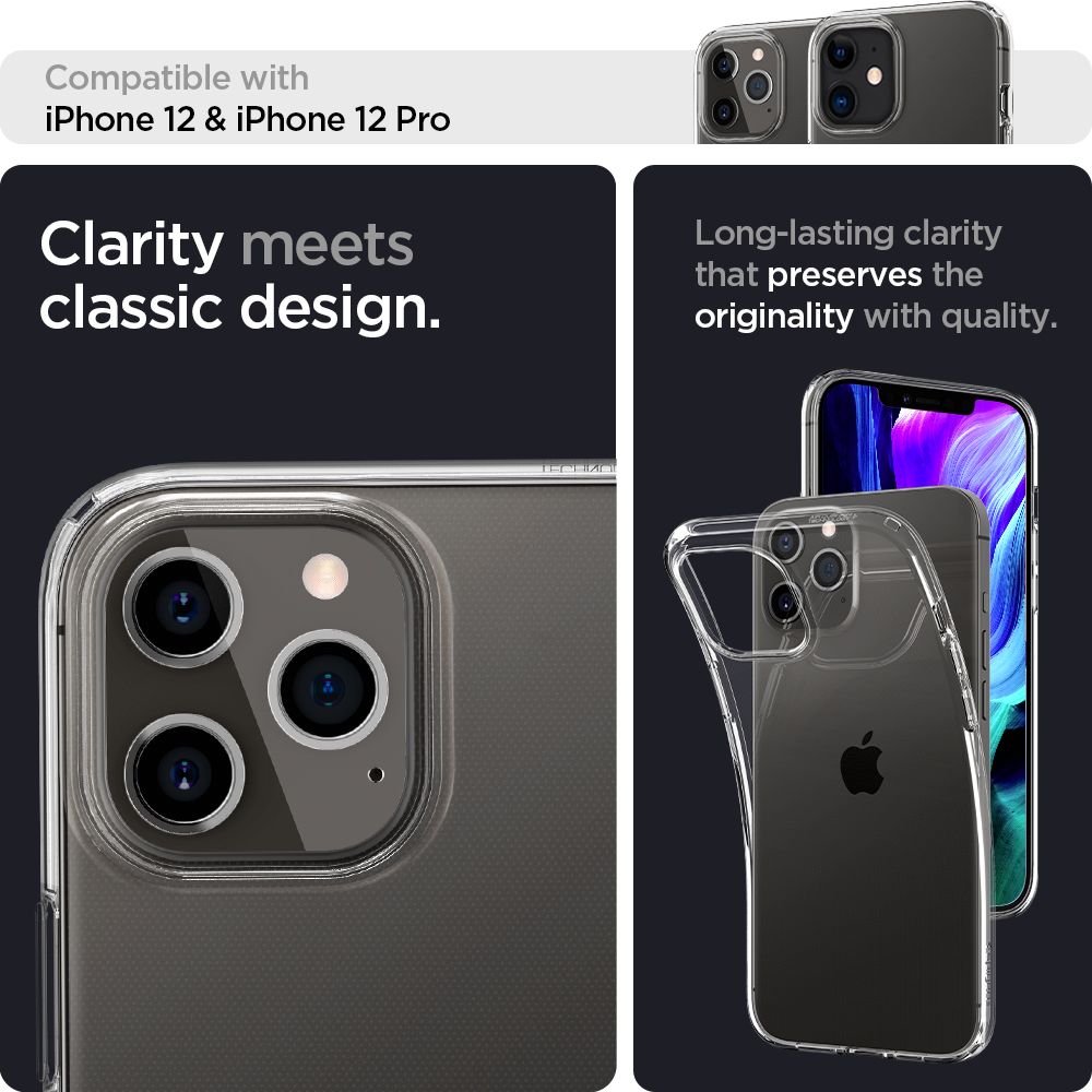 COQUE SPIGEN LIQUID CRYSTAL IPHONE 12/12 PRO TRANSPARENTE