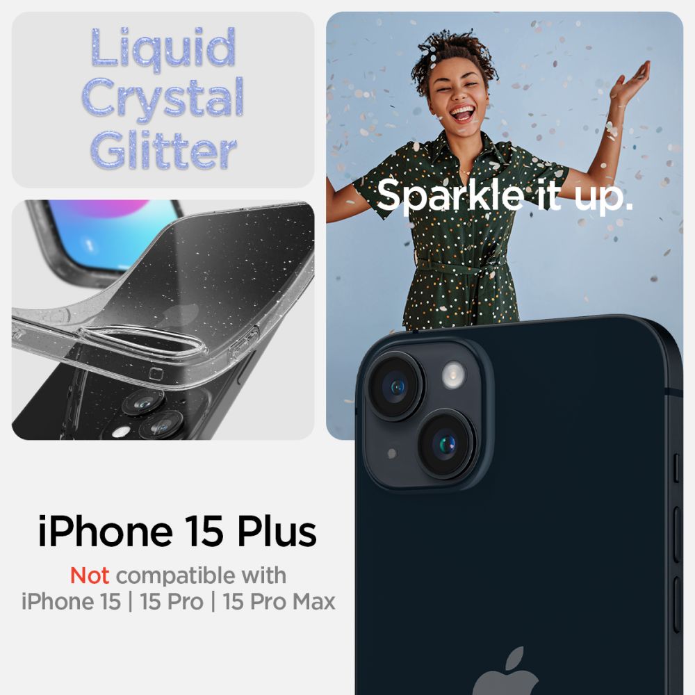 COQUE SPIGEN LIQUID CRYSTAL IPHONE 15 PLUS GLITTER CRYSTAL