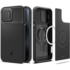 COQUE SPIGEN OPTIK ARMOR MAG MAGSAFE IPHONE 15 PRO NOIR