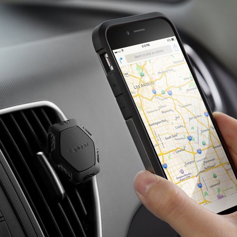 Support de téléphone mobile pour voiture Spigen QS11 Air Vent support magnétique.
