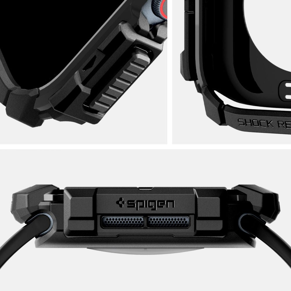 COQUE SPIGEN RUGGED ARMOR APPLE WATCH 10 (42 MM) NOIR MATTE
