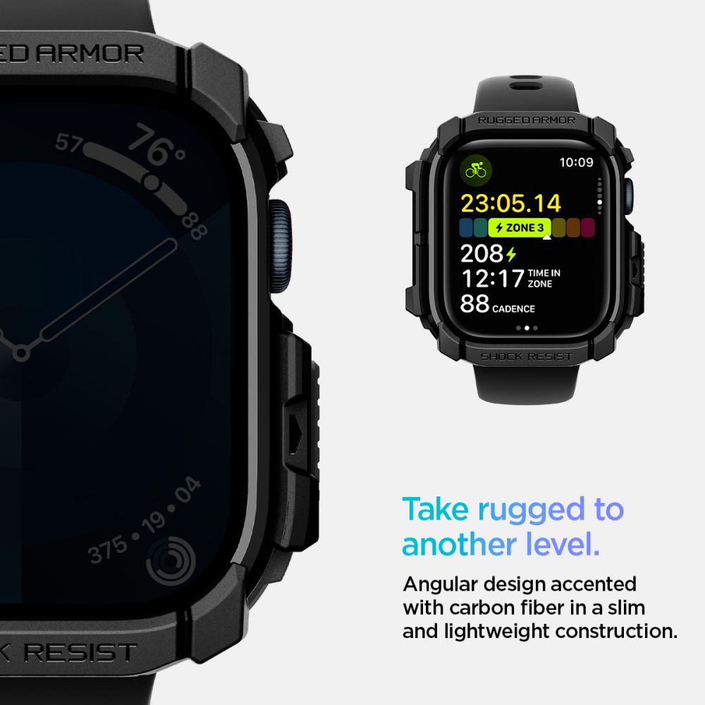 COQUE SPIGEN RUGGED ARMOR APPLE WATCH 10 (42 MM) NOIR MATTE