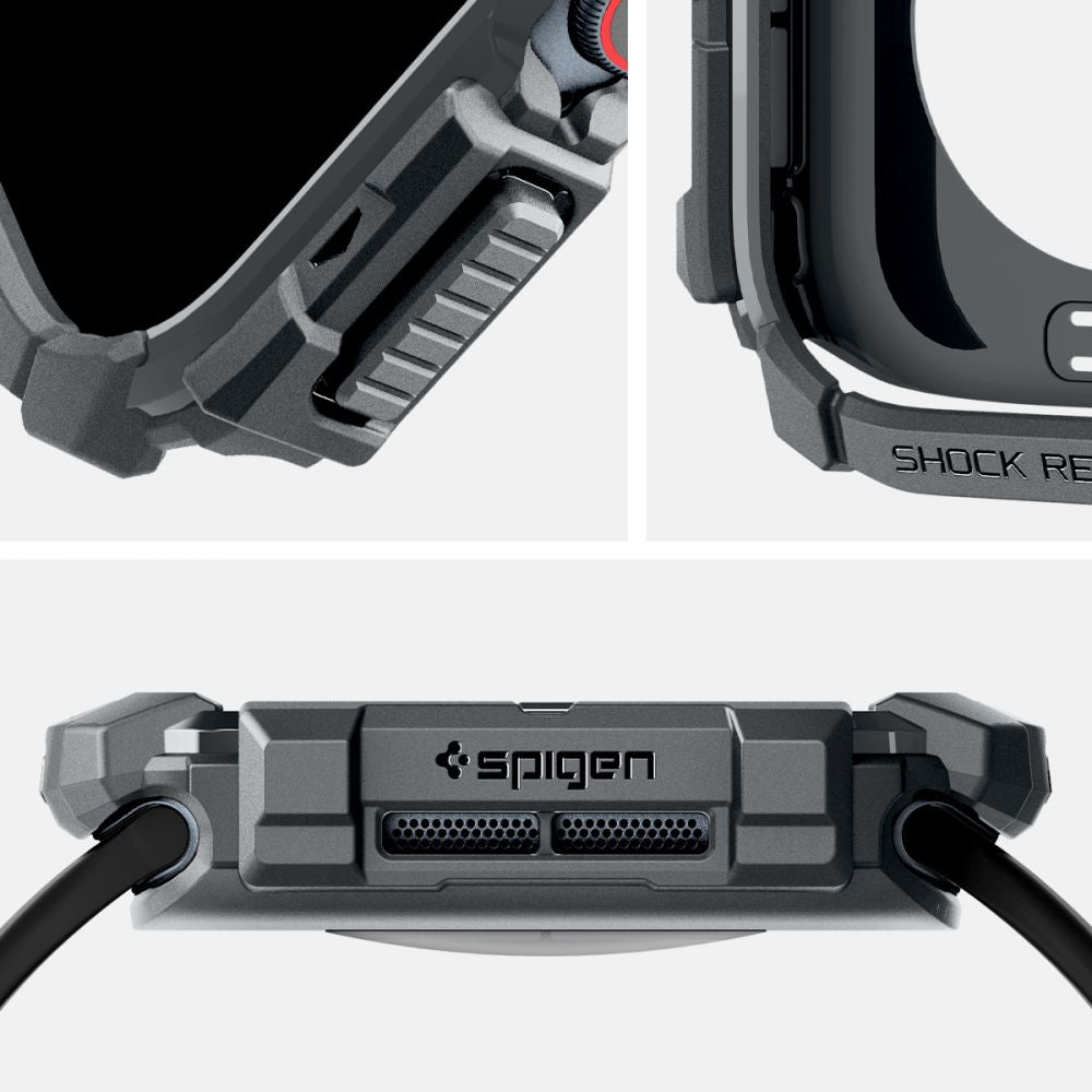 COQUE SPIGEN RUGGED ARMOR APPLE WATCH 10 (46 MM) GRIS FONCÉ