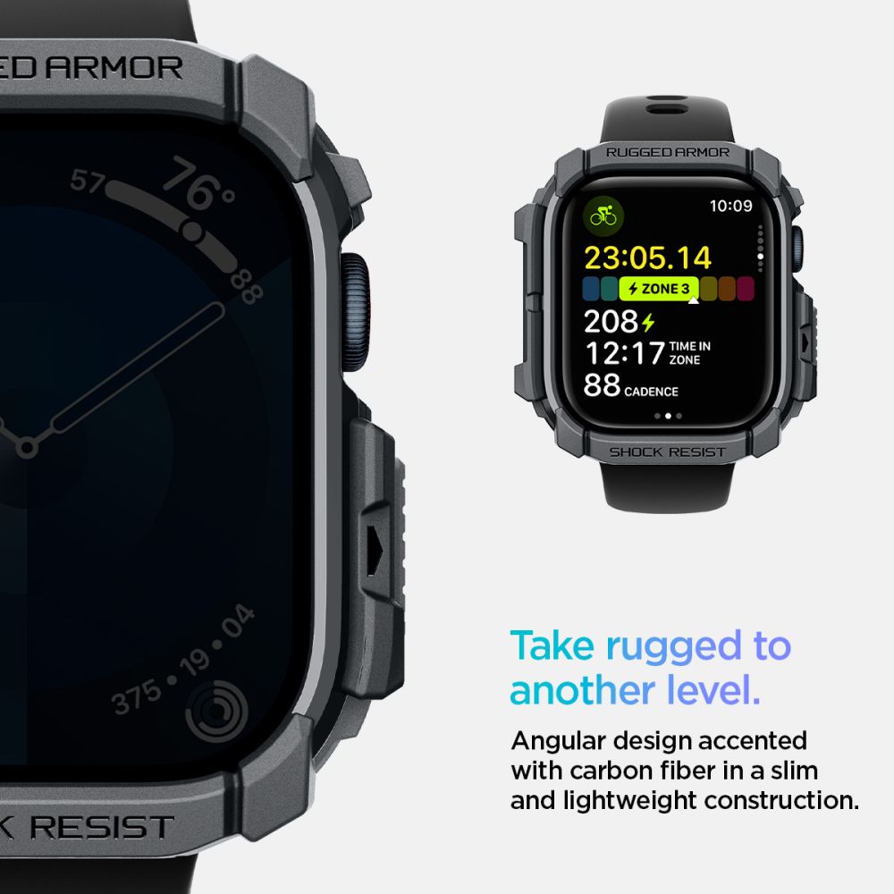 COQUE SPIGEN RUGGED ARMOR APPLE WATCH 10 (46 MM) GRIS FONCÉ