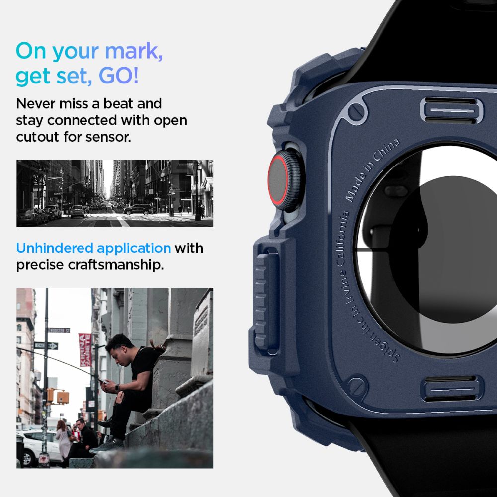 COQUE SPIGEN RUGGED ARMOR APPLE WATCH 10 (46 MM) BLEU MARINE
