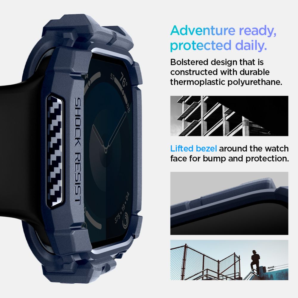 COQUE SPIGEN RUGGED ARMOR APPLE WATCH 10 (46 MM) BLEU MARINE