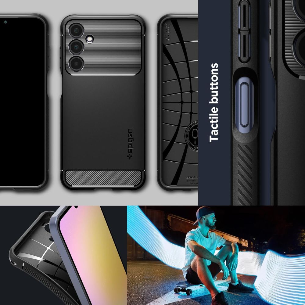 COQUE SPIGEN RUGGED ARMOR GALAXY A25 5G NOIR MATTE