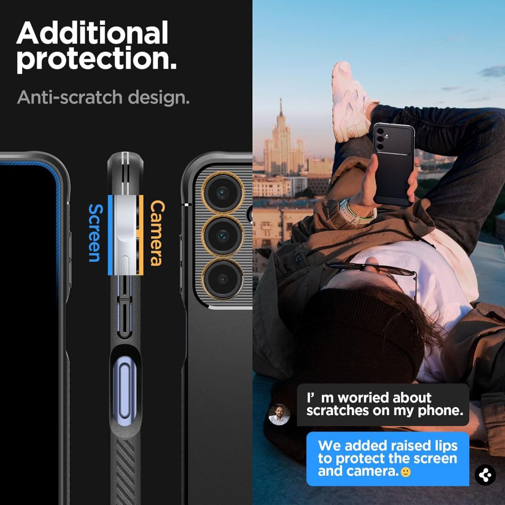 COQUE SPIGEN RUGGED ARMOR GALAXY A25 5G NOIR MATTE