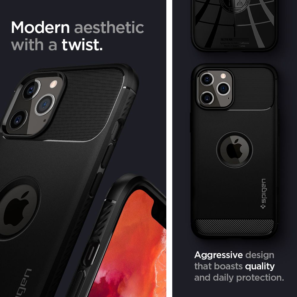 COQUE SPIGEN RUGGED ARMOR IPHONE 12/12 PRO NOIR MATTE