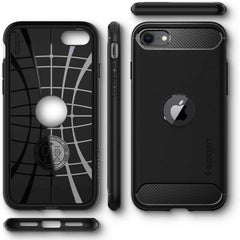 COQUE SPIGEN RUGGED ARMOR IPHONE SE 2020 / SE 2022 NOIRE