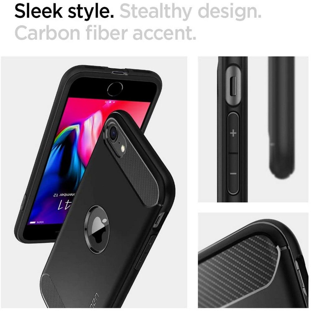 COQUE SPIGEN RUGGED ARMOR IPHONE SE 2020 / SE 2022 NOIRE