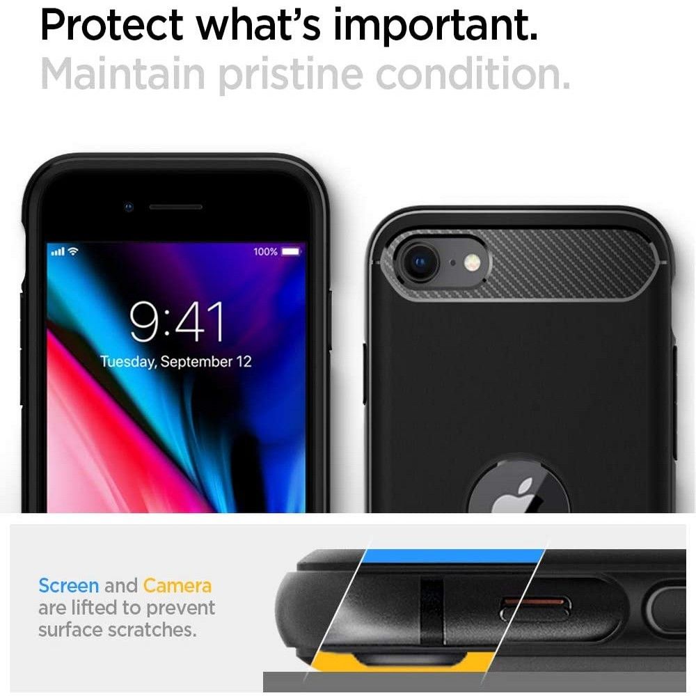 COQUE SPIGEN RUGGED ARMOR IPHONE SE 2020 / SE 2022 NOIRE