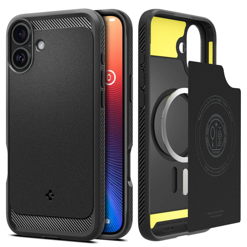 COQUE SPIGEN RUGGED ARMOR MAG MAGSAFE IPHONE 16 NOIR MAT