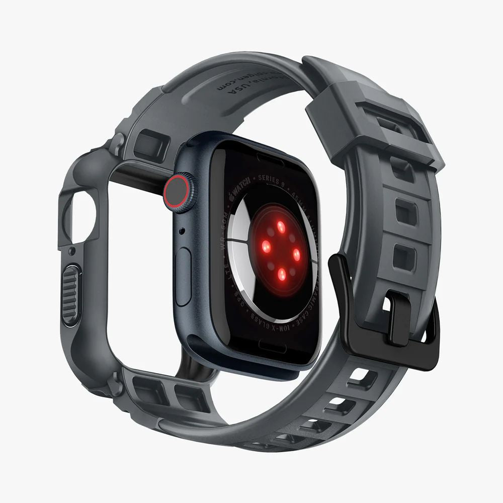 BRACELET SPIGEN RUGGED ARMOR "PRO" APPLE WATCH 4 / 5 / 6 / 7 / 8 / 9 / SE (44 / 45 MM) GRIS FONCÉ