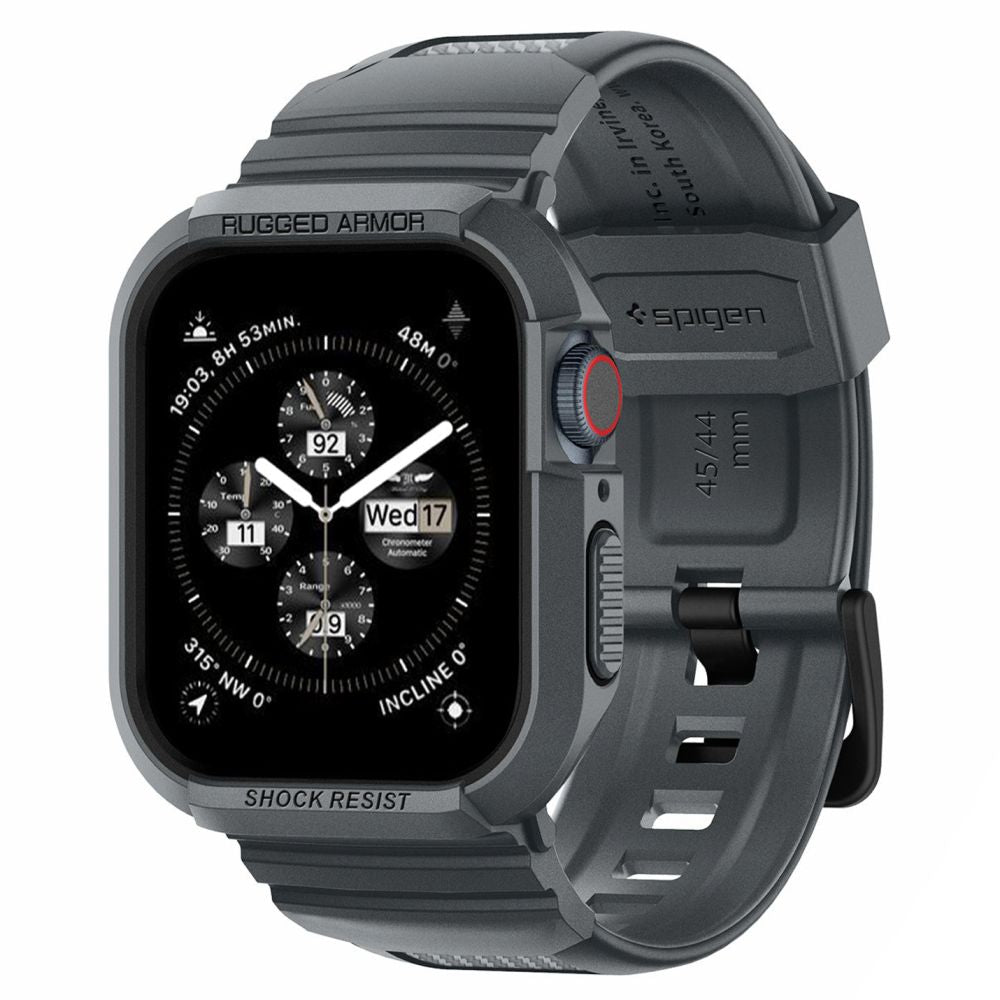 BRACELET SPIGEN RUGGED ARMOR "PRO" APPLE WATCH 4 / 5 / 6 / 7 / 8 / 9 / SE (44 / 45 MM) GRIS FONCÉ