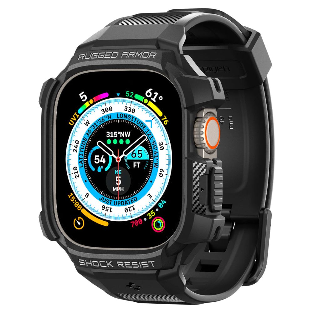 BRACELET AVEC ÉTUI DE PROTECTION SPIGEN RUGGED ARMOR "PRO" POUR APPLE WATCH ULTRA 49 MM NOIR