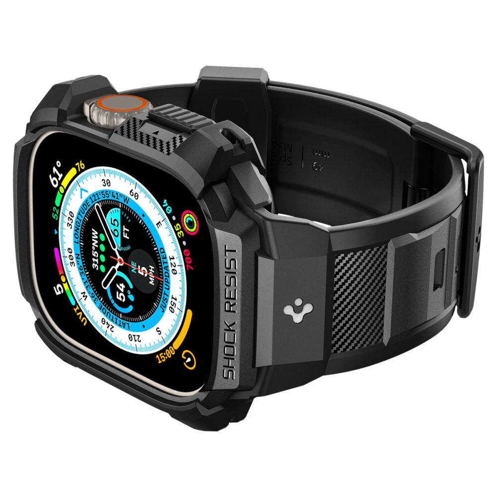 BRACELET AVEC ÉTUI DE PROTECTION SPIGEN RUGGED ARMOR "PRO" POUR APPLE WATCH ULTRA 49 MM NOIR