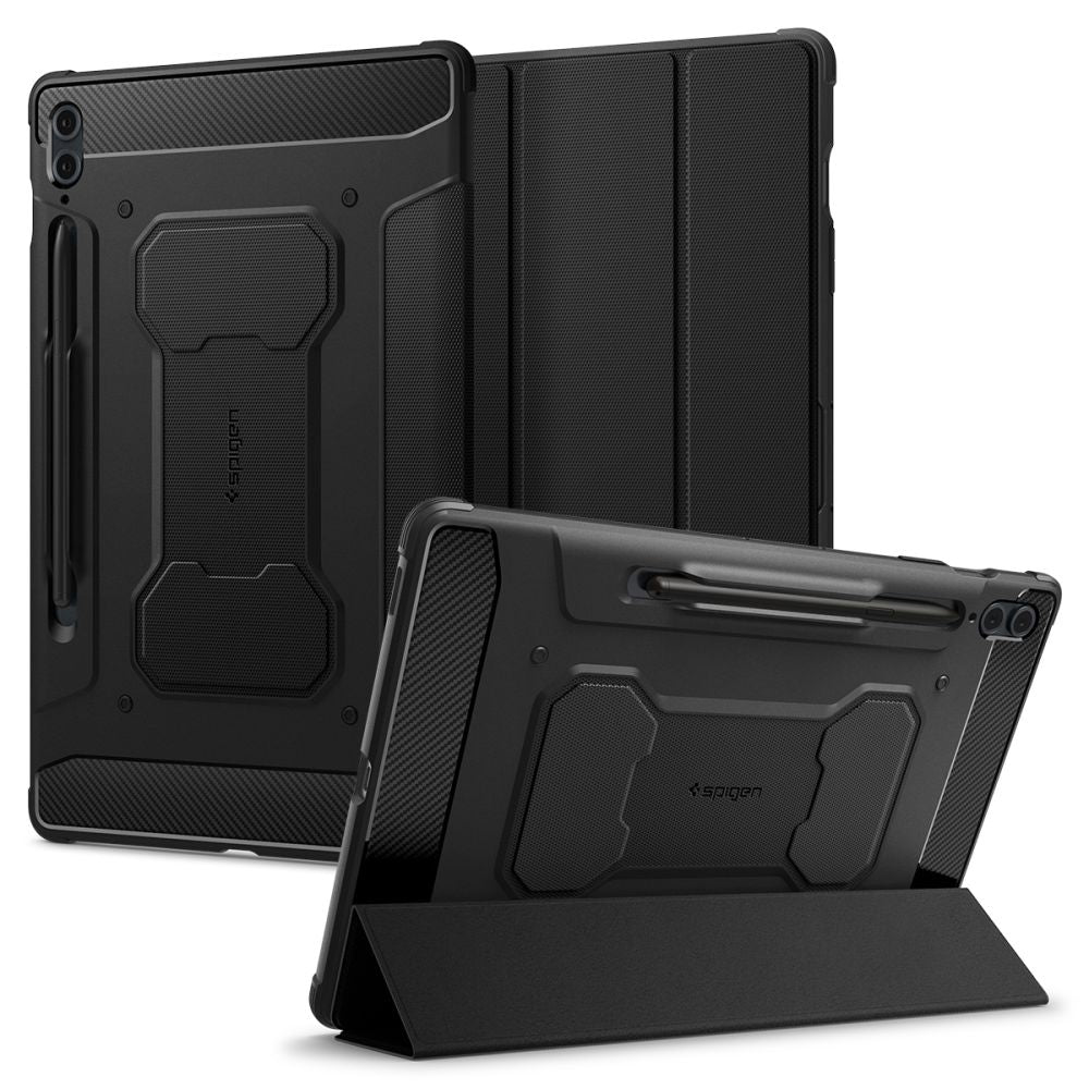 COUVERTURE / ÉTUI POUR SAMSUNG GALAXY TAB S9 FE+ PLUS 12.4 X610 / X616B SPIGEN RUGGED ARMOR "PRO" NOIR