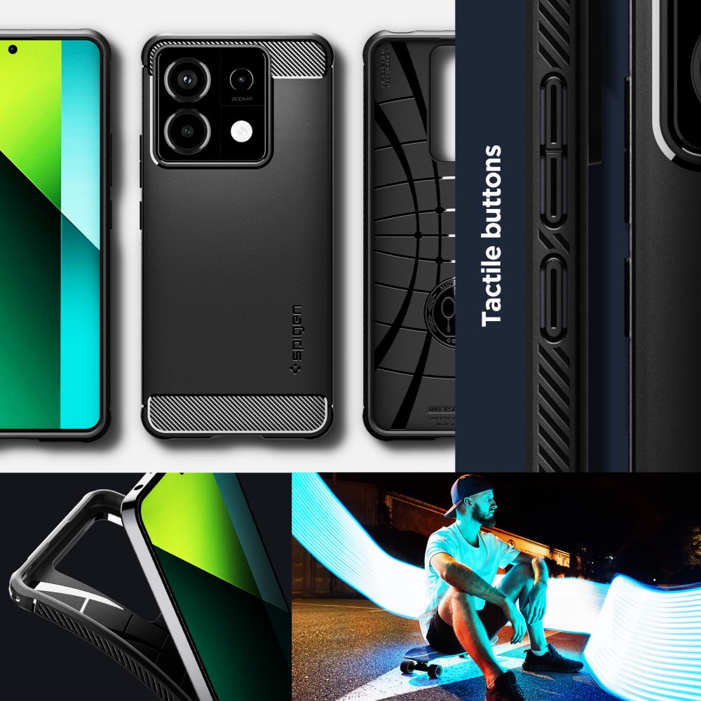 COQUE SPIGEN RUGGED ARMOR XIAOMI REDMI NOTE 13 PRO 5G / POCO X6 5G NOIR MAT