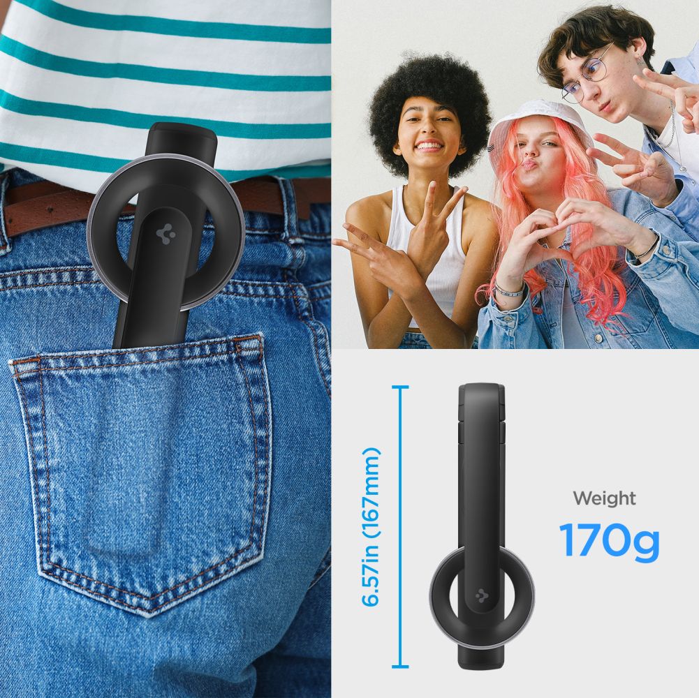 SPIGEN S571W MAGSAFE BÂTON DE SELFIE BLUETOOTH TRÉPIED NOIR