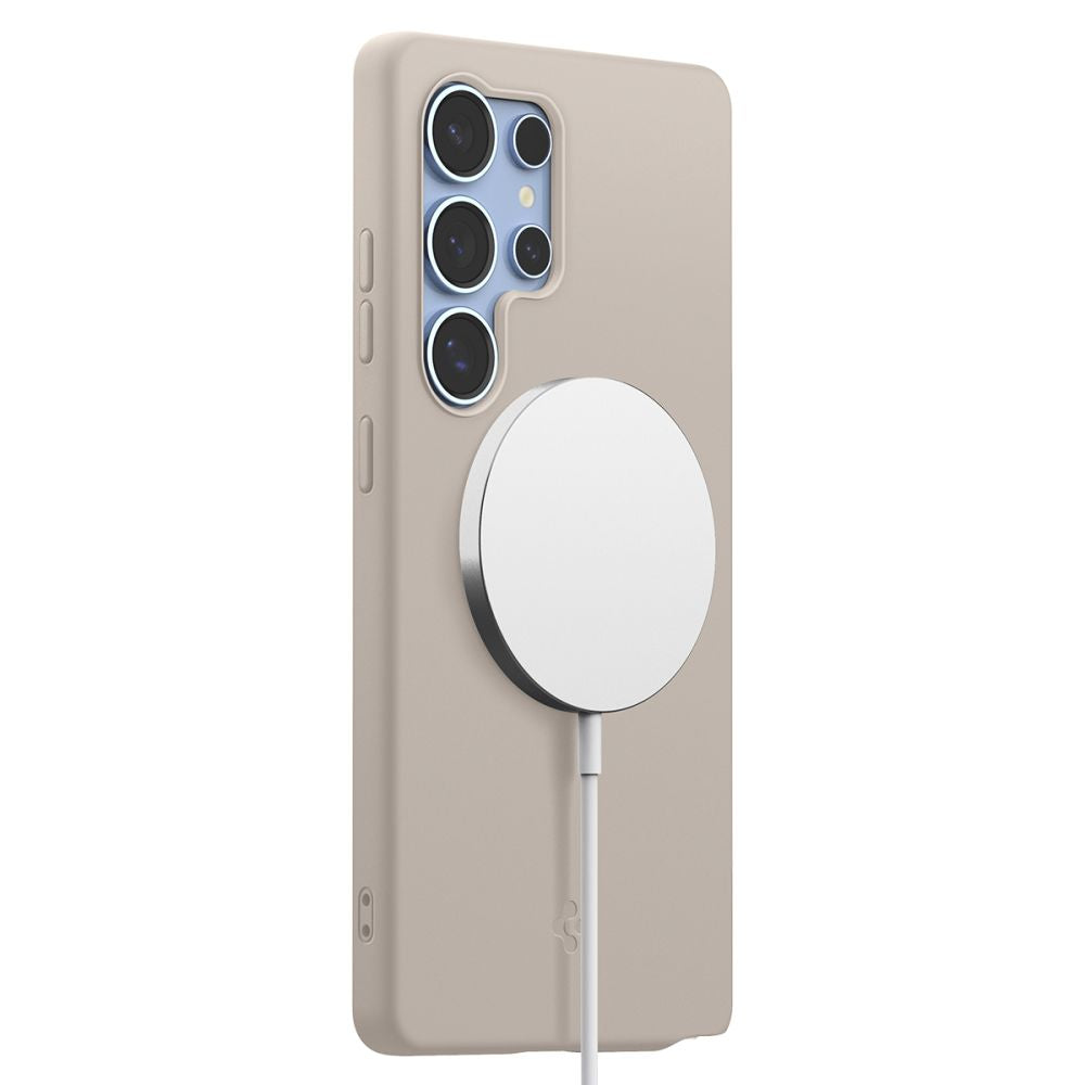 COQUE SPIGEN SILICONE FIT MAG MAGSAFE GALAXY S25 ULTRA TITANE NATUREL